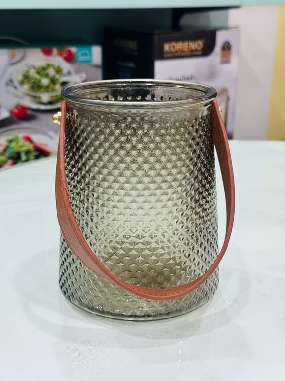 💐 Lọ hoa thuỷ tinh kèm dây da cao cấp đẹp long lanh