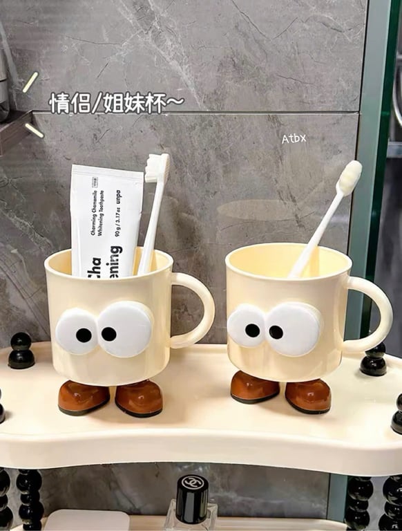 Set 2 Ly uống nước, cốc đánh răng  xinh xinh