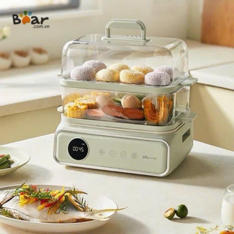 NỒI HẤP ĐIỆN ĐA NĂNG 2 TẦNG 15.5L BEAR DZG-P20W6