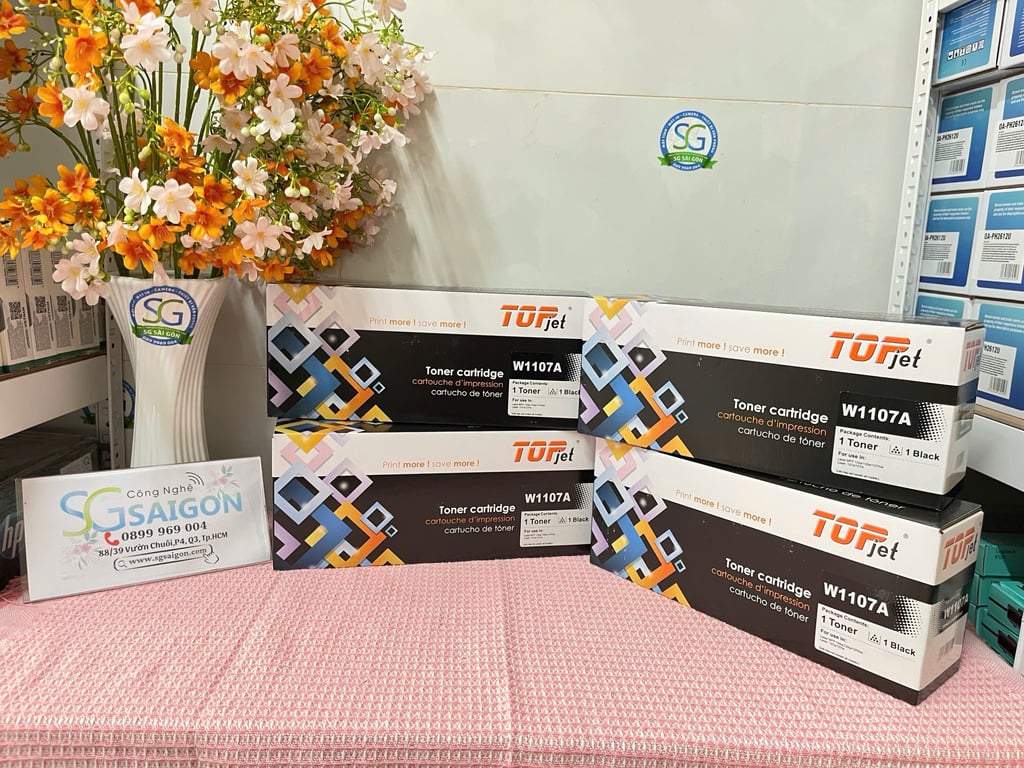 Hộp Mực Máy In Topjet W1107A  Dành Cho Máy In HP - Không Chíp