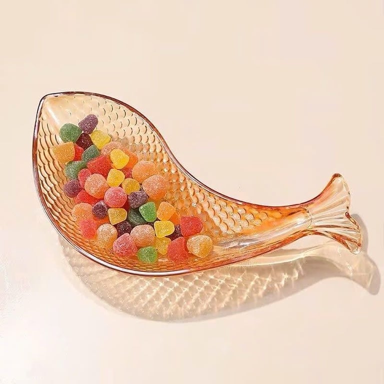 Set 2 đĩa cá thuỷ tinh