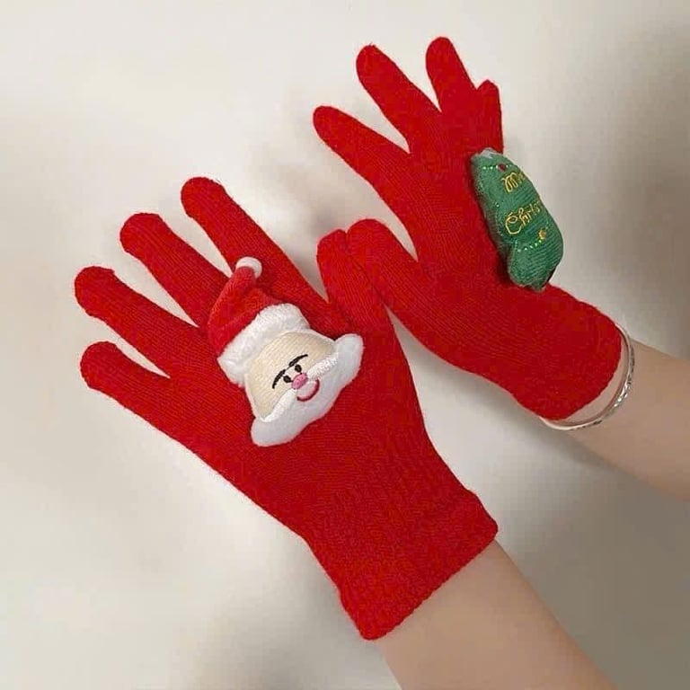 Set 2 đôi GĂNG TAY LEN NOEL cho bé từ 6 đến 15 tuổi