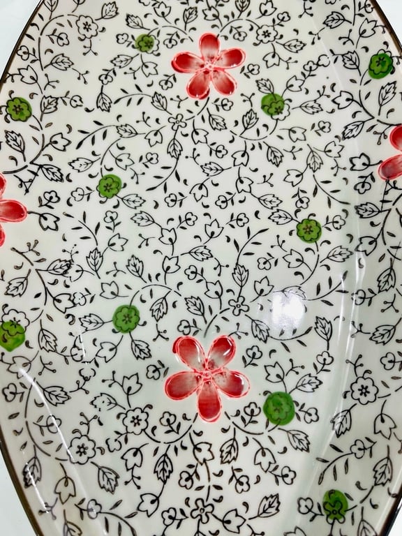 Đĩa cá phong cách Nhật, tráng men sứ