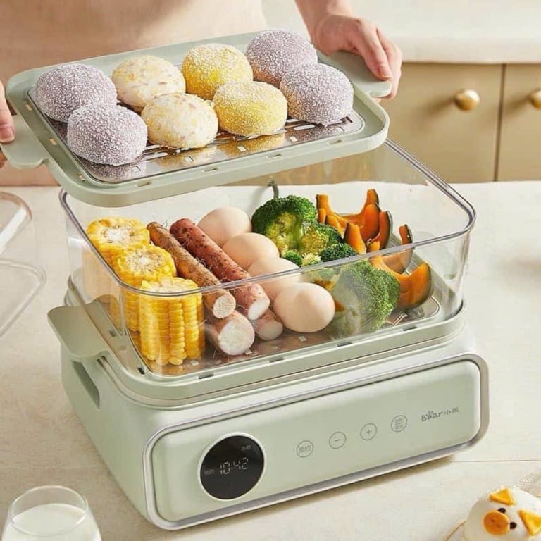 NỒI HẤP ĐIỆN ĐA NĂNG 2 TẦNG 15.5L BEAR DZG-P20W6