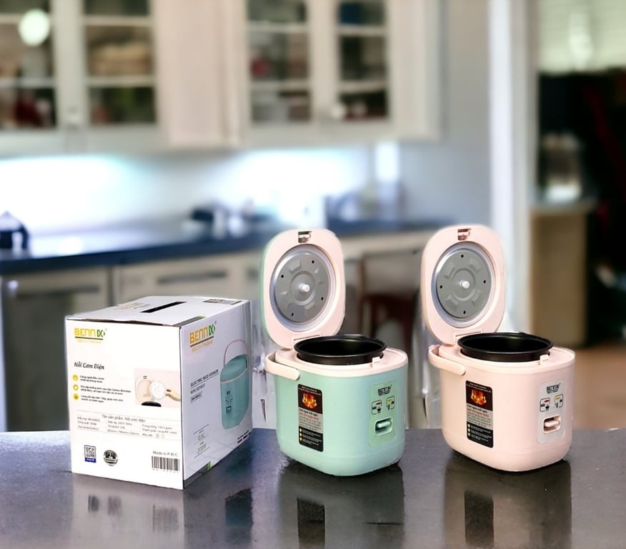 🍃 NỒI CƠM ĐIỆN MINI 0,6 LÍT BENNIX BN-006GC