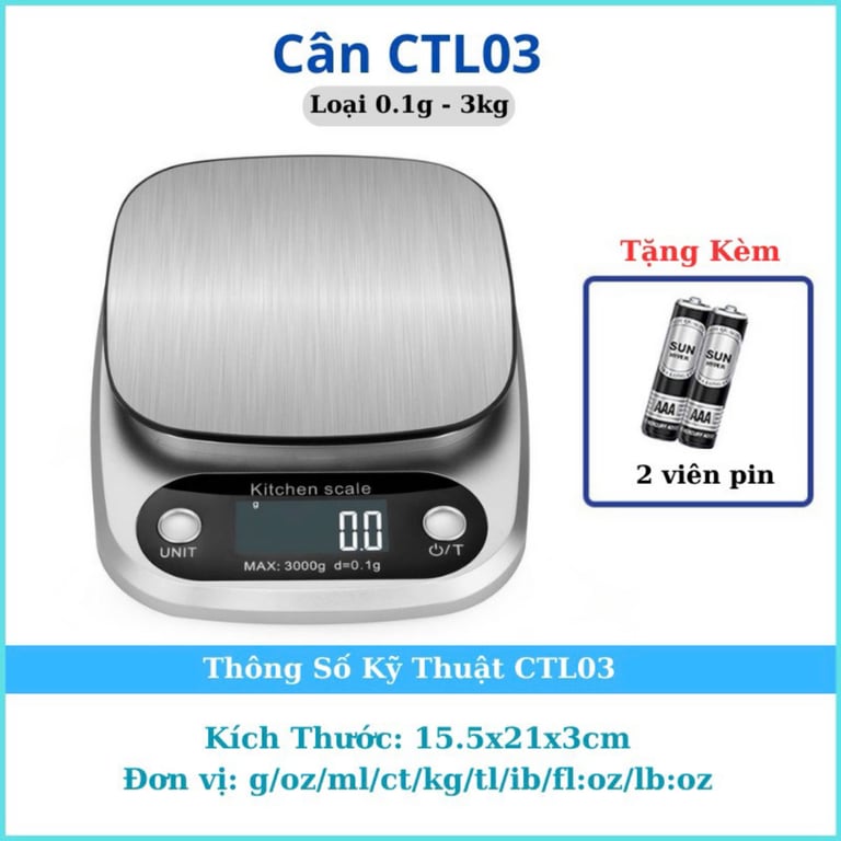 Cân tiểu ly có tính năng trừ bì
