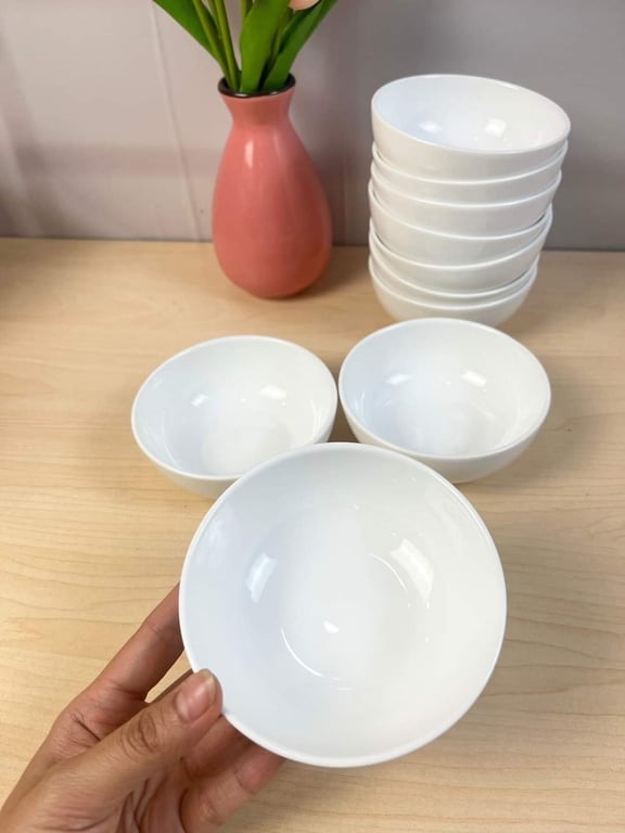 SET 10 BÁT CƠM SỨ TRẮNG MINH CHÂU dùng cho khoang VIP Vietnam Airline