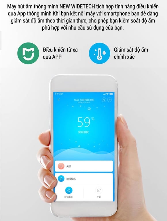 Máy hút ẩm 𝑵𝒆𝒘 𝑾𝒊𝒅𝒆𝒕𝒆𝒄𝒉  dung tích 12L-18L