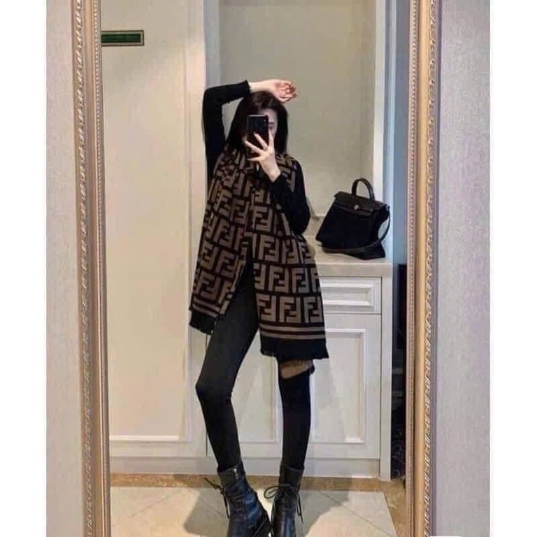 khăn F.endi hàng remake chất dạ pha cashmere