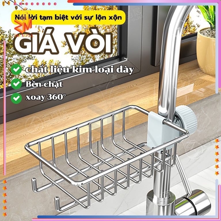 GIÁ INOX TREO VÒI RỬA