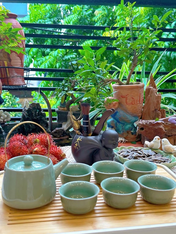 Bộ Ấm Trà Bộ Ấm Pha Trà + 6 CHÉN MEN RẠN