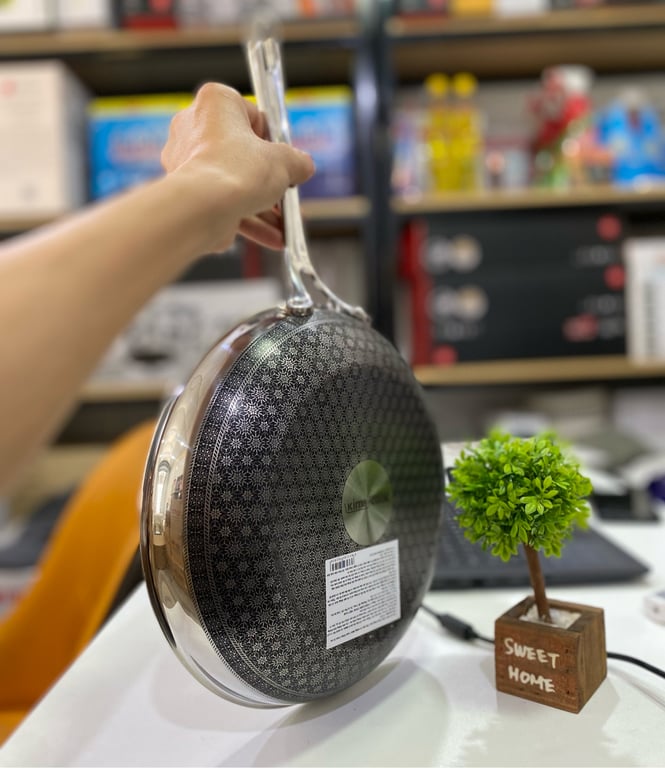 CHẢO SÂU NOON SONG INOX 3 LỚP ĐÁY TỪ CHỐNG DÍNH 2 MẶT KIMS COOK 28cm