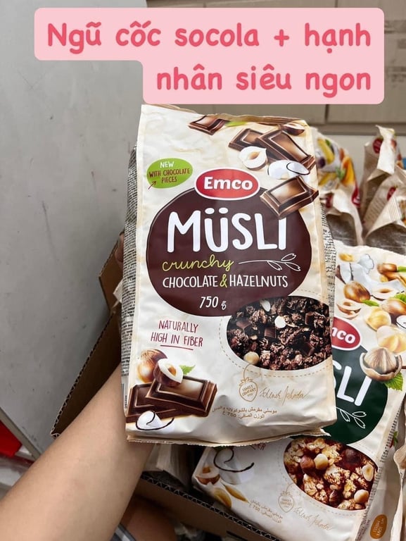 Ngũ cốc Emco MusLi của Đức siêu ngon cỡ to khổng lồ 750g