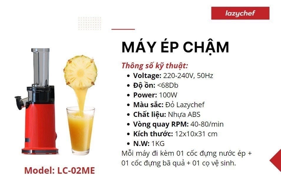 Máy ép chậm mini 3s Lazychef