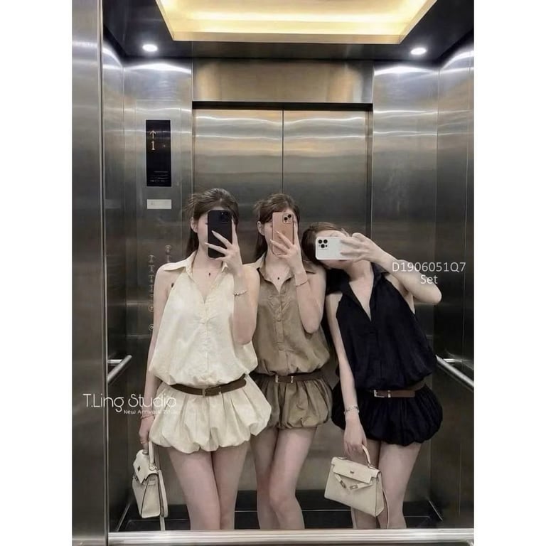 ( Thái Trần Hà Mi ) Set bộ áo sơ mi