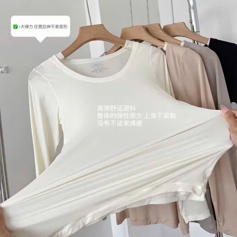 Áo Giữ Nhiệt Nữ Chất Liệu Sợi Chuyển Nhiệt Siêu Mỏng Giữ Ấm