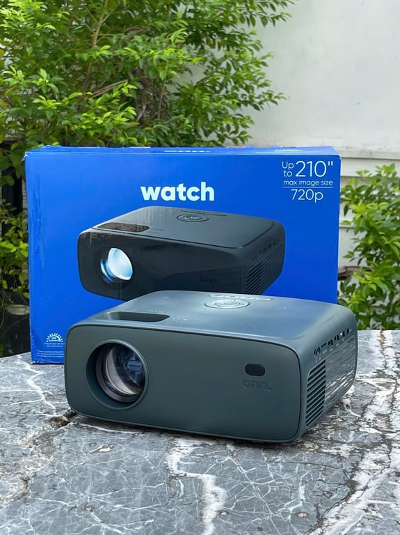 Máy chiếu hãng Onn (Walmart Mỹ ), chiếu tối đa 210 inch, độ phân giải 720p