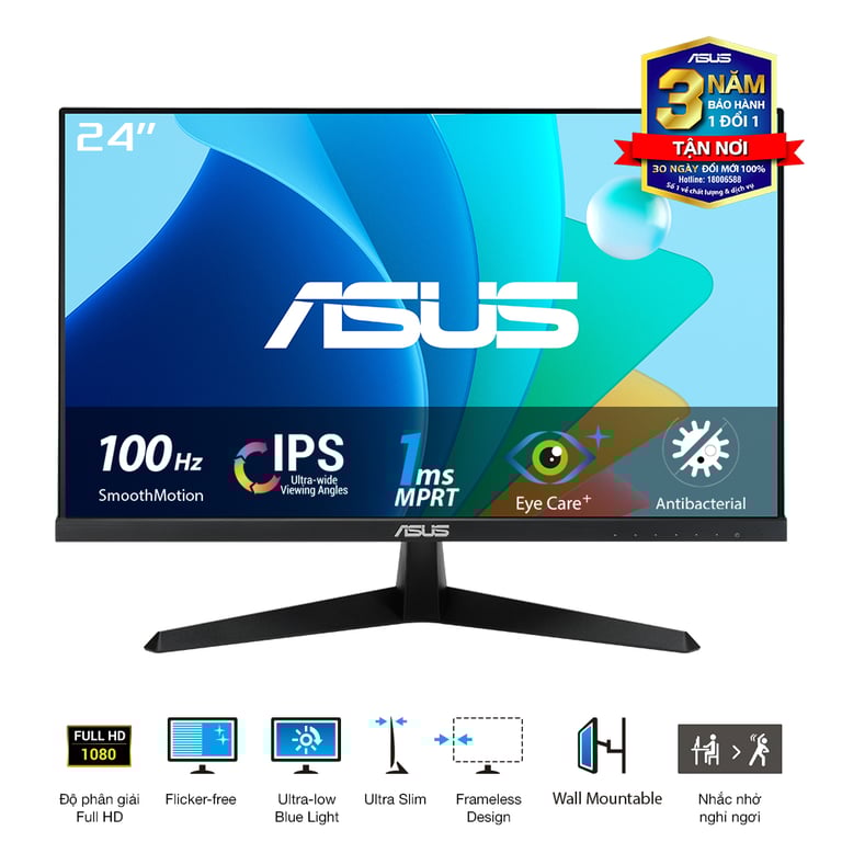 Màn Hình Máy Tính ASUS VY249HF-R (23.8 inch/ IPS/ FHD/ 1ms/ 100Hz)