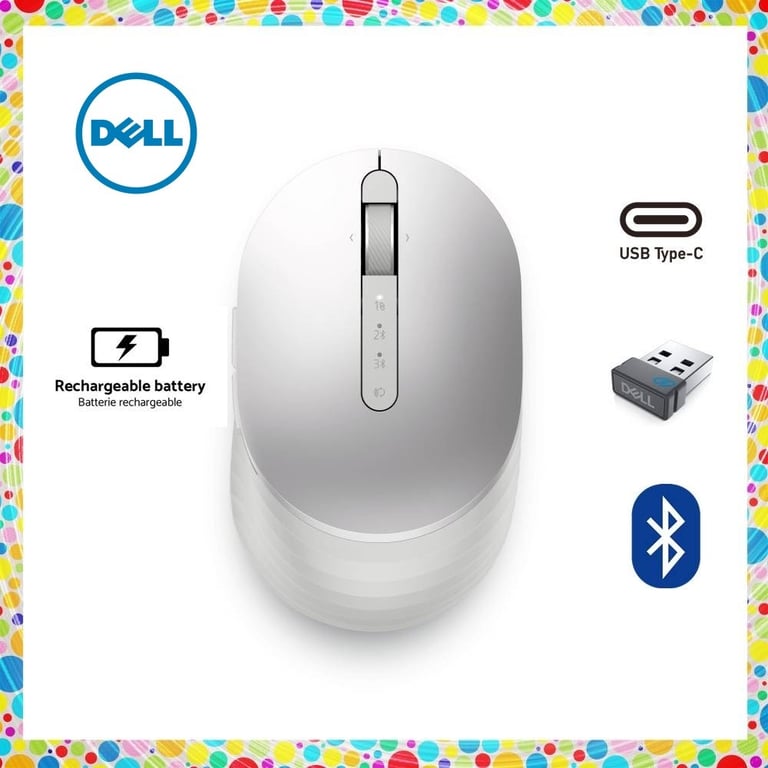 Chuột Không Dây Dell MS7421W bạc (USB/Bluetooth)