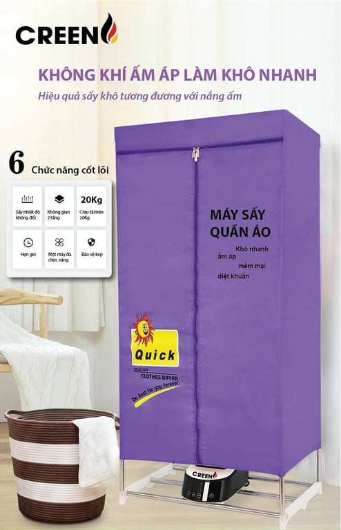 Tủ Sấy Quần Áo Creen CR-TS 160 size to công suất lớn.