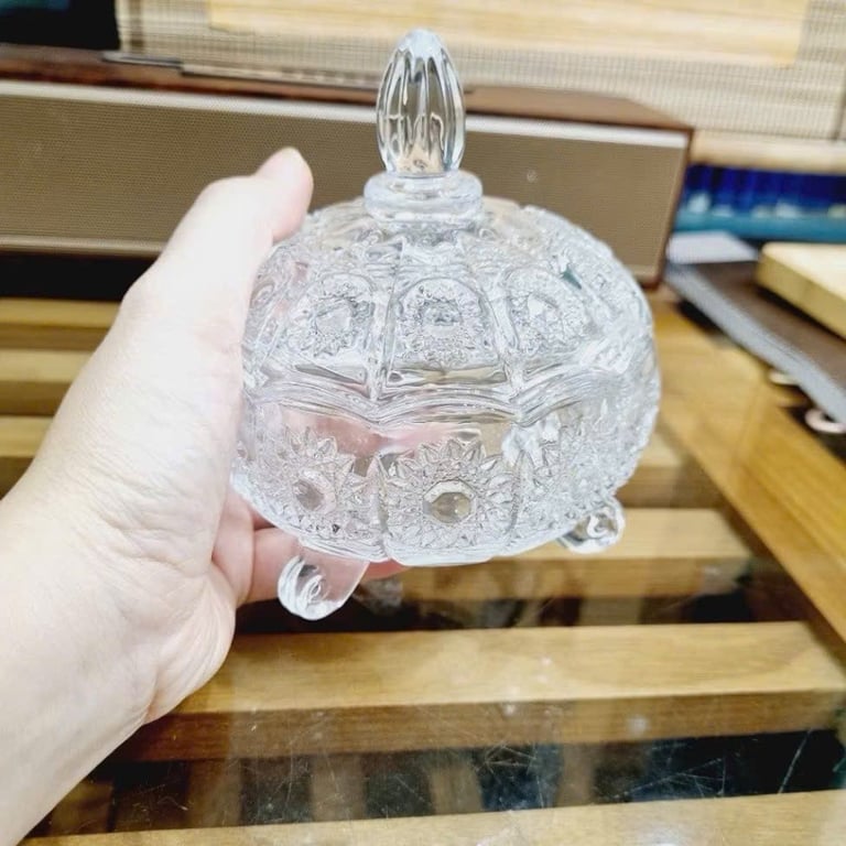 Set 3 Thố Mứt Thuỷ Tinh Pha Lê Có Nắp Cao Cấp❤️