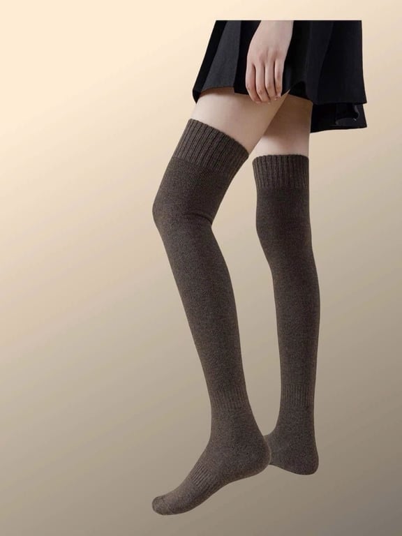 Set 5 đôi tất len cừu qua gối siêu ấm.