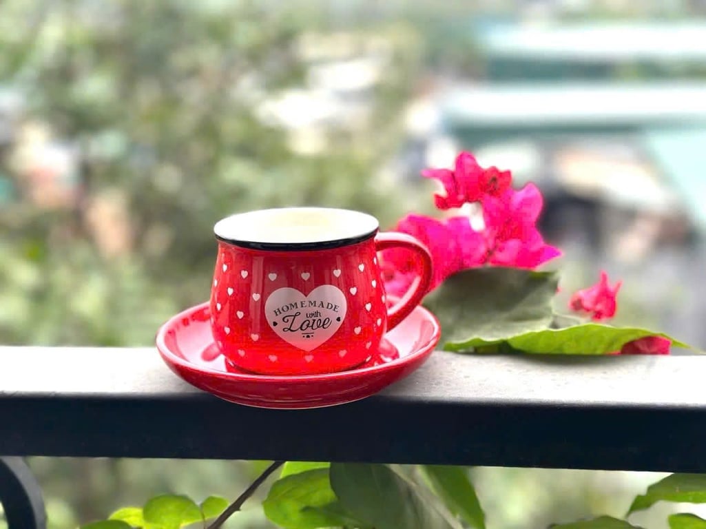 Bộ  Cốc sứ kèm đĩa cao cấp siêu xinh, dễ thương