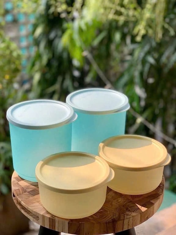 SET 4 HỘP TUPPERWARE TRỤ TRÒN NGĂN MÁT