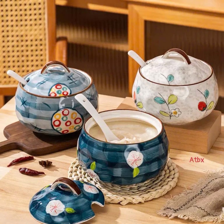 Liễn đựng mỡ, đựng gia vị 400ml/650ml/1250ml