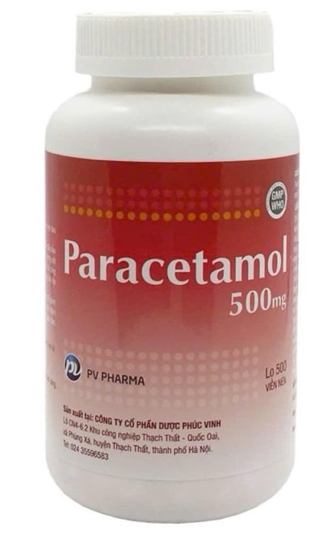 Paracetamol 500 phúc vinh lọ 500v