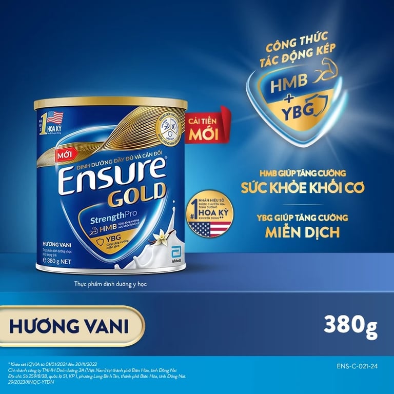 Sữa bột Ensure Gold - Lon 380g