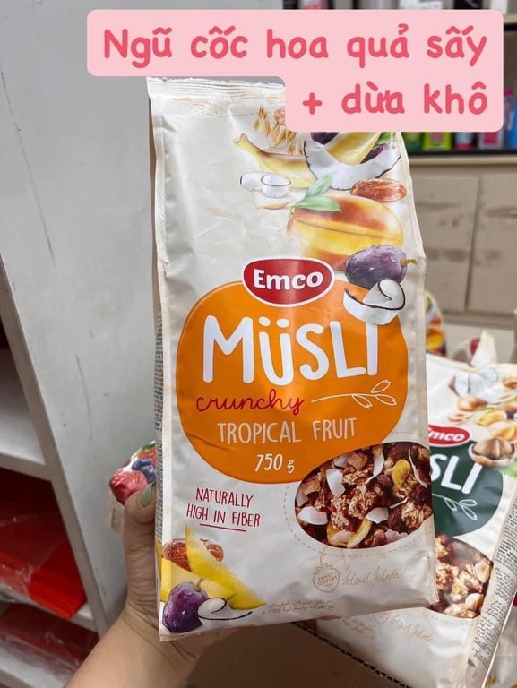 Ngũ cốc Emco MusLi của Đức siêu ngon cỡ to khổng lồ 750g