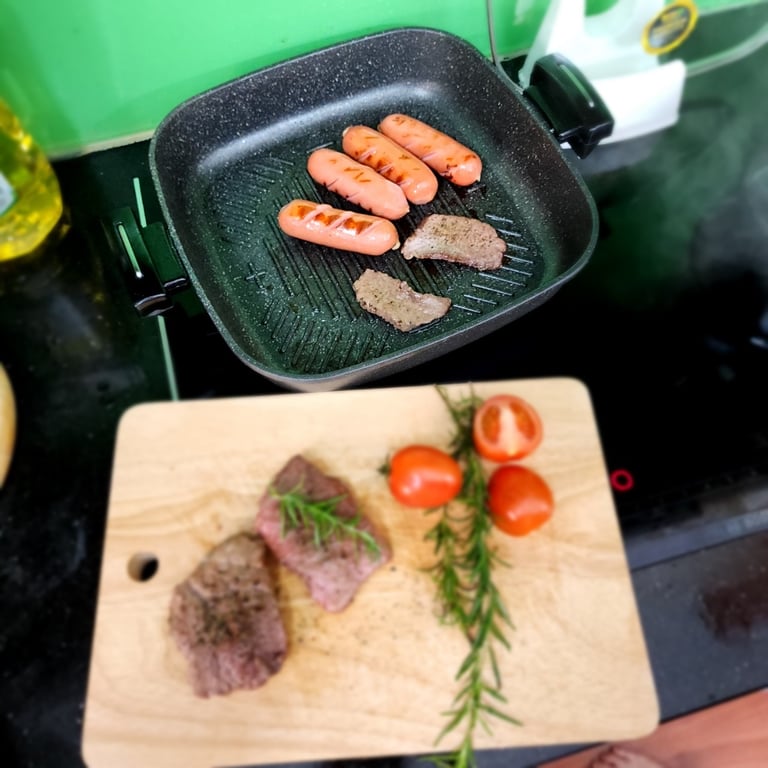 CHẢO VUÔNG ĐÁ ĐÚC BENNIX này đa năng