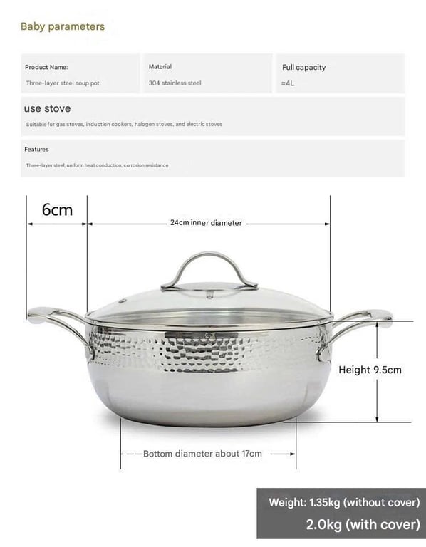 NỒI CANH OYATTON 24/28CM VÂN NỔI KATA 💠 💠OYT182,OYT183