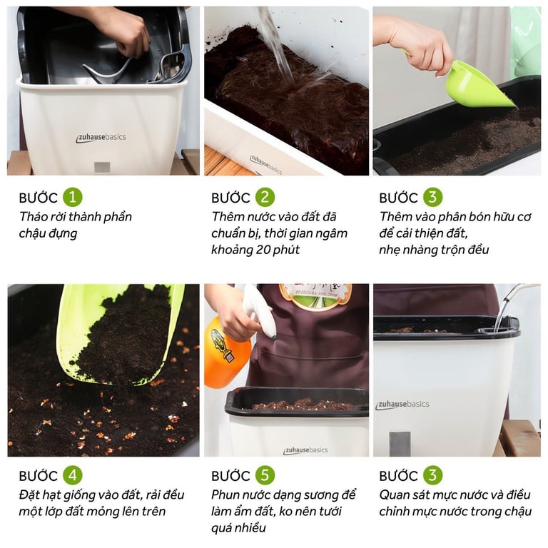 Set 3  Chậu Trồng Cây Thông Minh zuhause