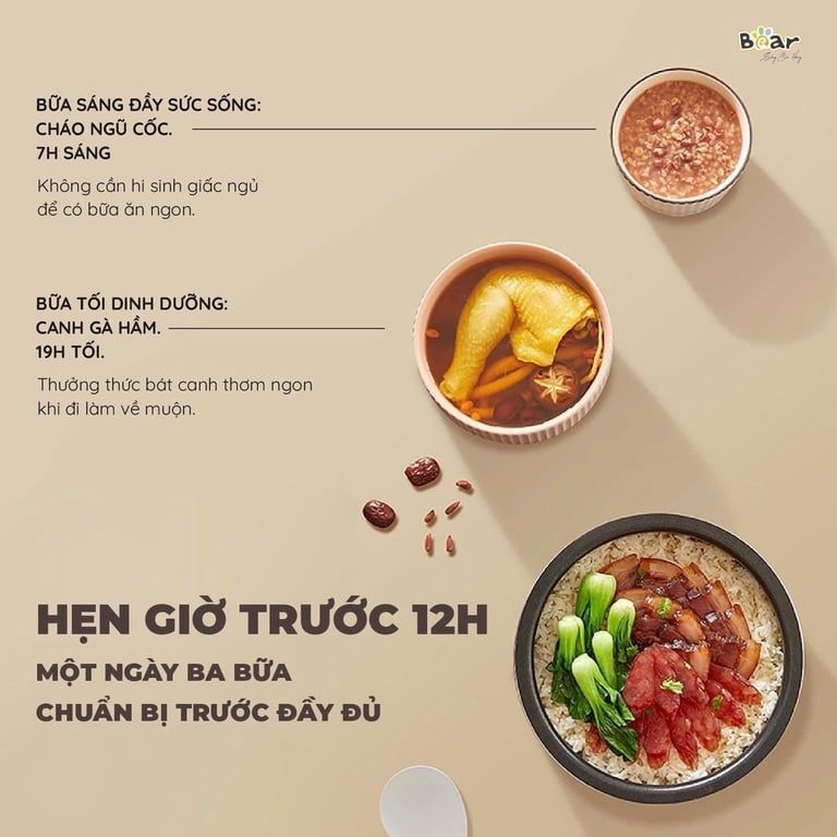 NỒI CƠM ĐIỆN BEAR NC30B BẢN TIẾNG VIỆT 3 lít