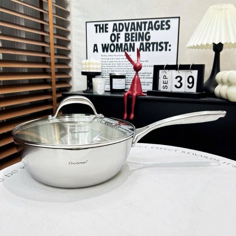 Chảo sâu lòng nắp kính Chockmen 24/28cm CKM218/CKM223
