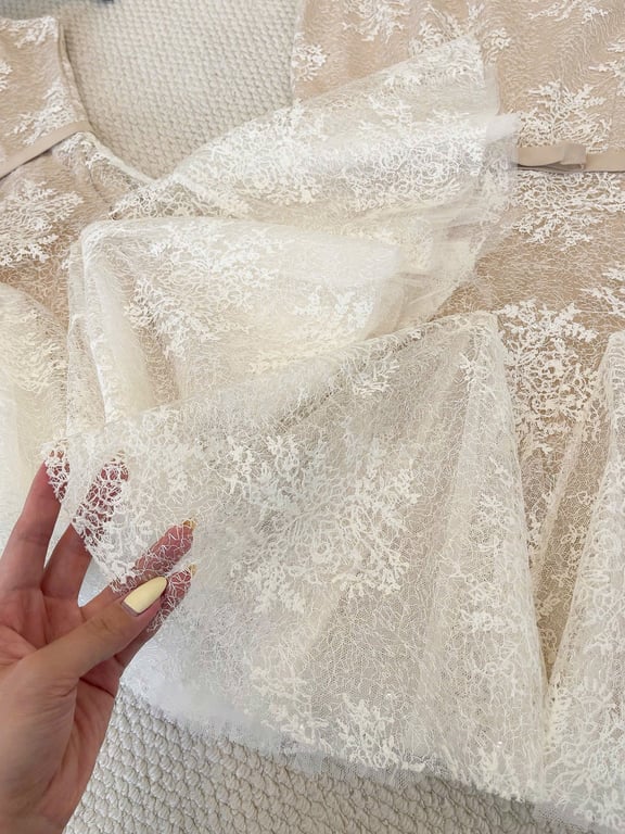 Váy ren hoa tuyết nâu nhạt - size S