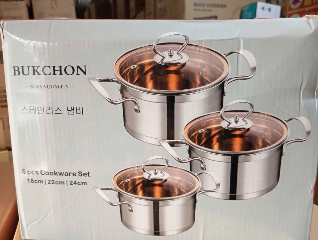 BỘ NỒI 3 INOX VUNG KÍNH BUKCHON