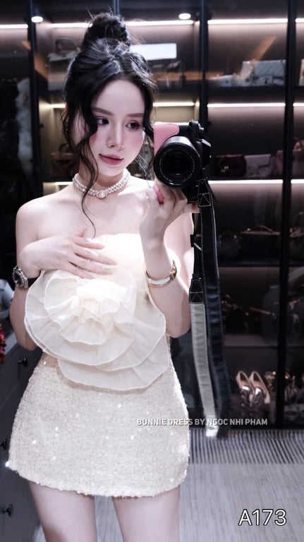 A173- set cv dạ áo hoa quây