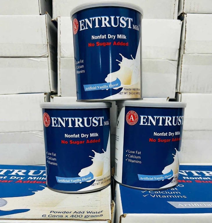 Sữa Entrust nonfat dry milk no sugar added Mỹ 400g