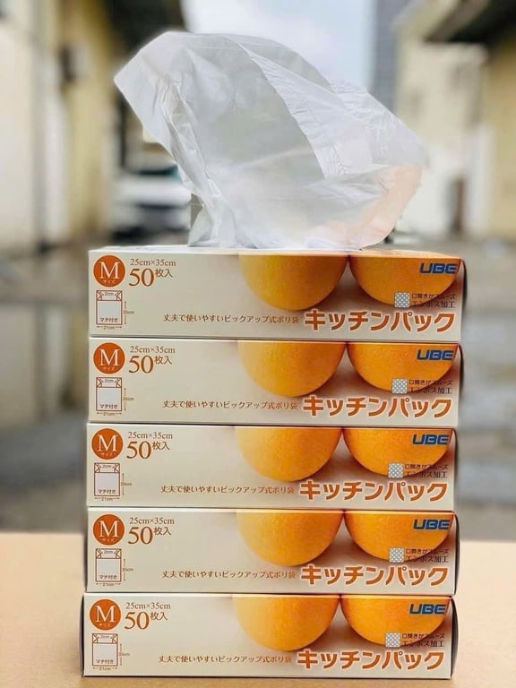 Set 5 Hộp 50 túi nilon đựng thực phẩm (sx tại Nhật)