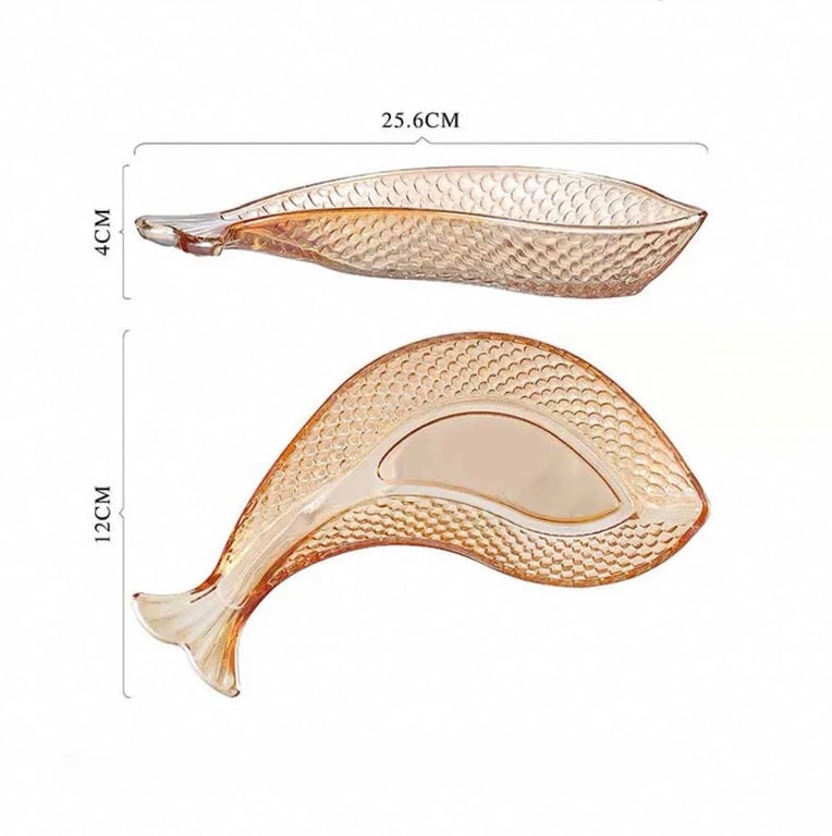 Set 2 đĩa cá thuỷ tinh