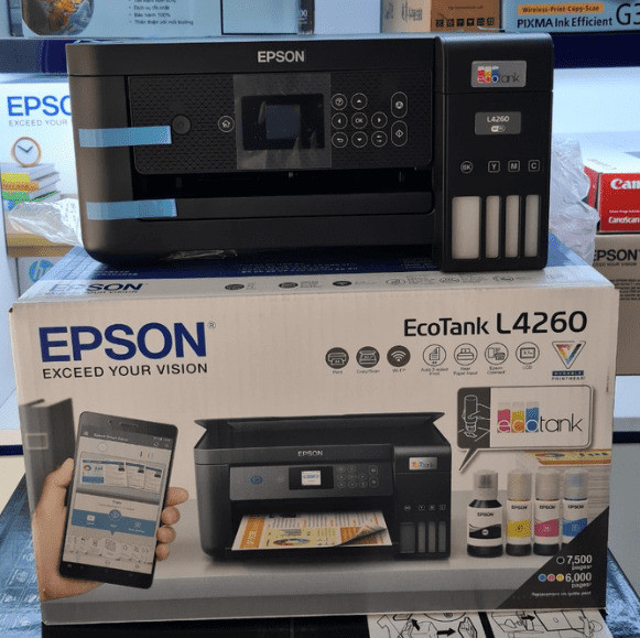 Máy In Phun Màu Epson Ecotank L4260 Wifi (A4/A5/ Copy/ Scan/ Đảo mặt/ USB/ WIFI)