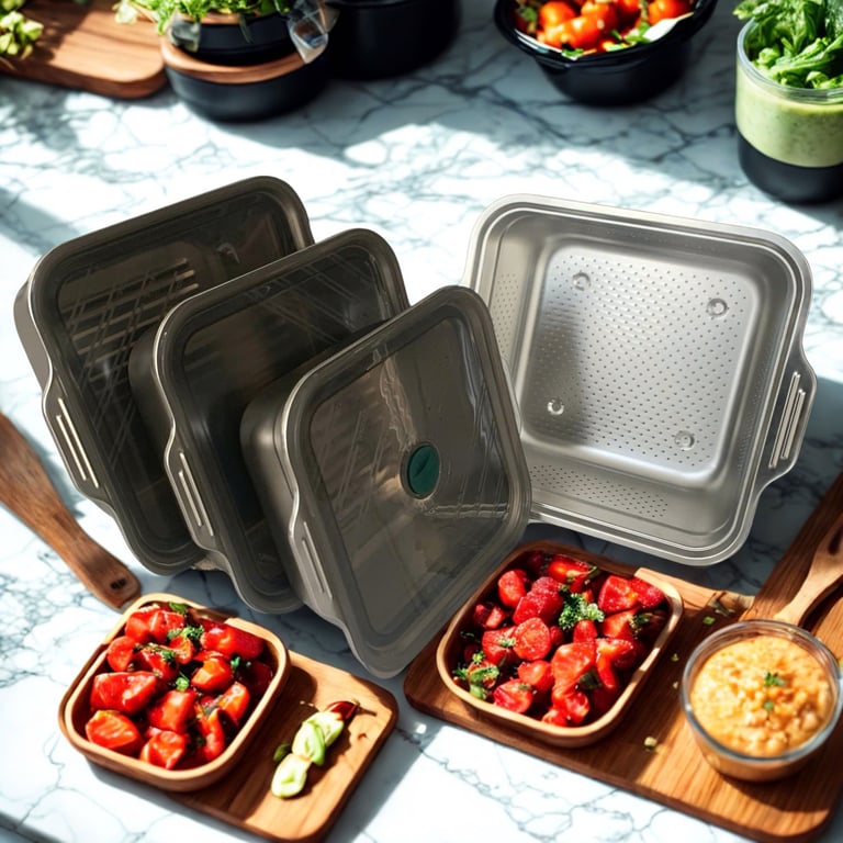 set 4 hộp hút chân không Keller