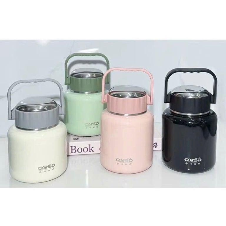 Bình ủ cháo cao cấp có quai xách tiện lợi kèm thìa inox gấp gọn