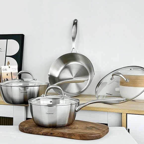 Chảo sâu lòng nắp kính Chockmen C217 20cm, C218 28cm