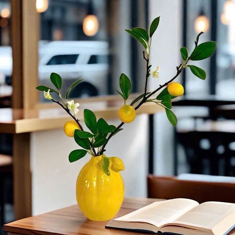 Cành chanh mỹ  kèm lọ xinh ơi là xinh