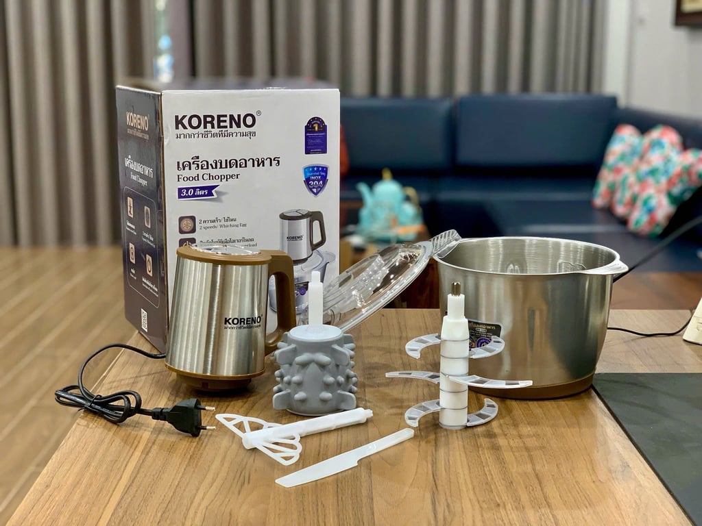 MÁY XAY THỊT KORENO 3L 400W KÈM DỤNG CỤ BÓC TỎI