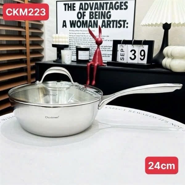 Chảo sâu lòng nắp kính Chockmen 24/28cm CKM218/CKM223